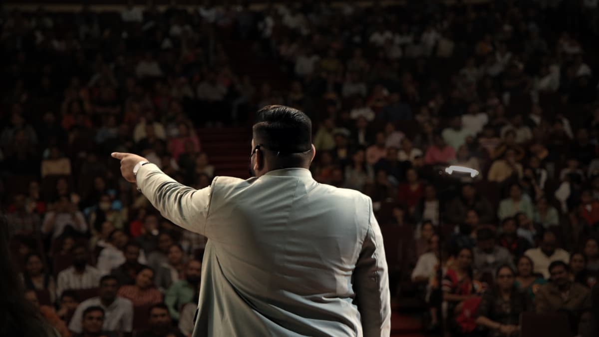 Manish Vaghasiya speaking at a conference